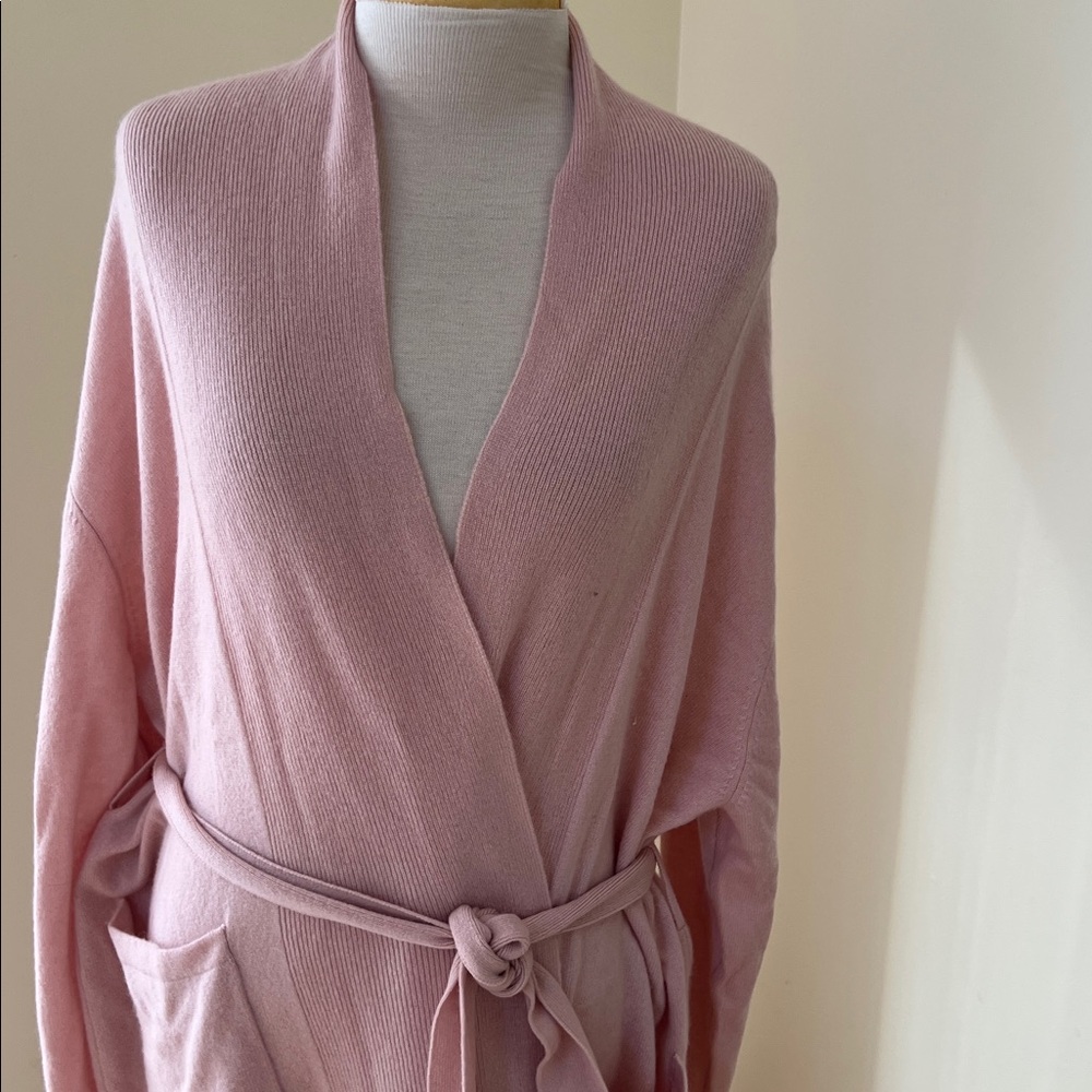 NWT! Arlotta M/L cashmere blend Soft Pink Long Robe. - Picture 6 of 12